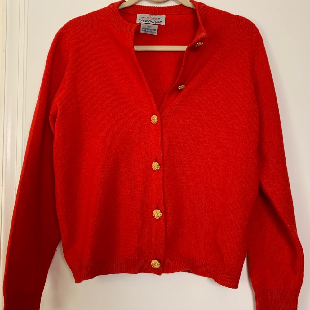 LIKE NEW Vintage Red Cashmere Cardigan